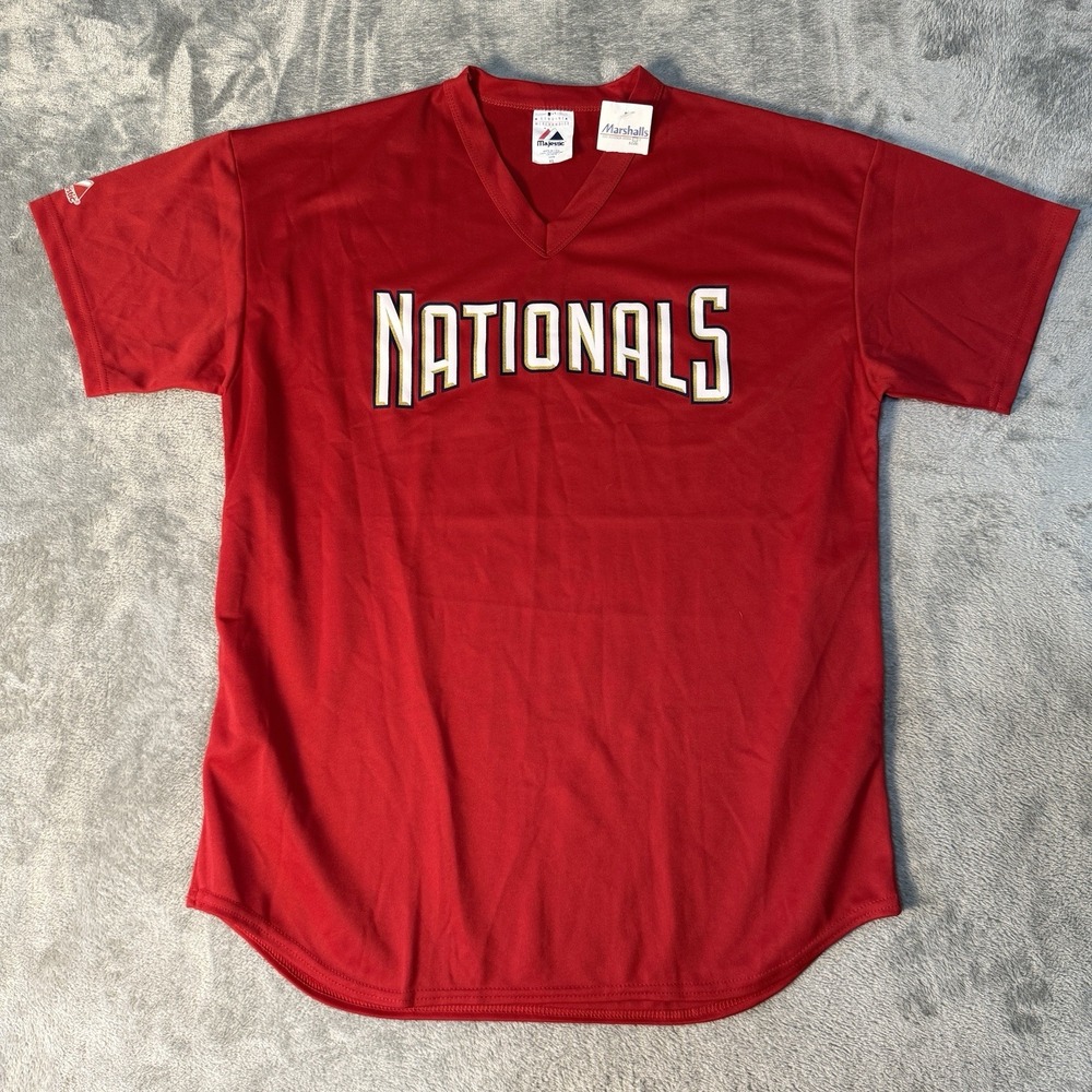 NWT Majestic Washington Nationals MLB Baseball Jersey Red Men's Size XL